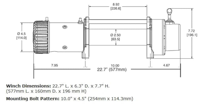 WARN 87310 9.5xp - s Truck Winch 9.5K Synthetic - Rugged Truck Gear