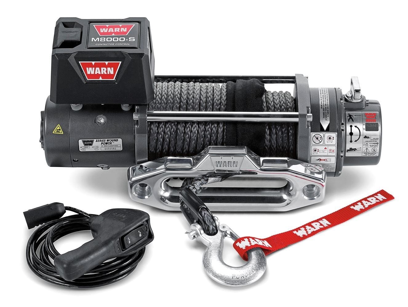 WARN 87800 M8 - S Truck Winch 8K Synthetic - Rugged Truck Gear