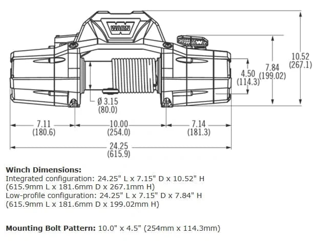 WARN 88980 ZEON 8 Truck Winch 8000LB - Rugged Truck Gear