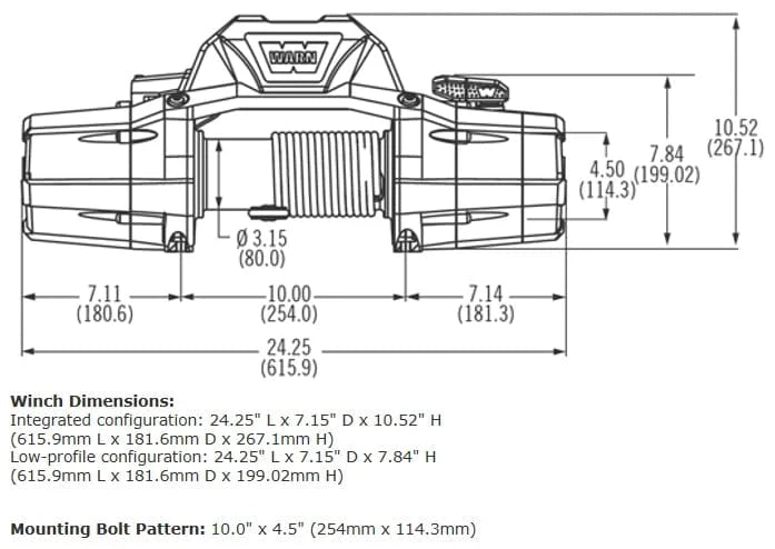 WARN 89305 ZEON 8 - S Truck Winch 8K Synthetic - Rugged Truck Gear