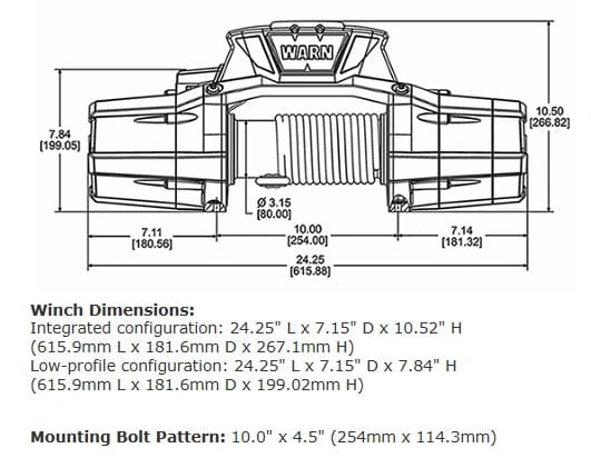 WARN 92810 ZEON Platinum 10K Winch - Rugged Truck Gear