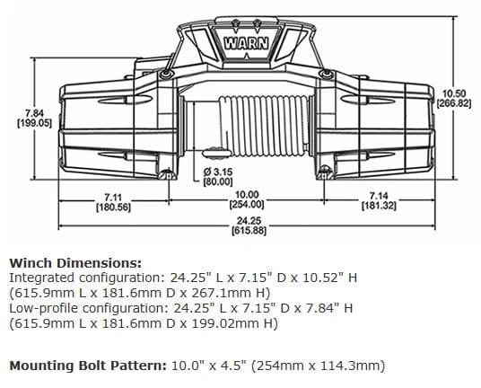 WARN 95960 ZEON Platinum 12K - S Winch - Rugged Truck Gear