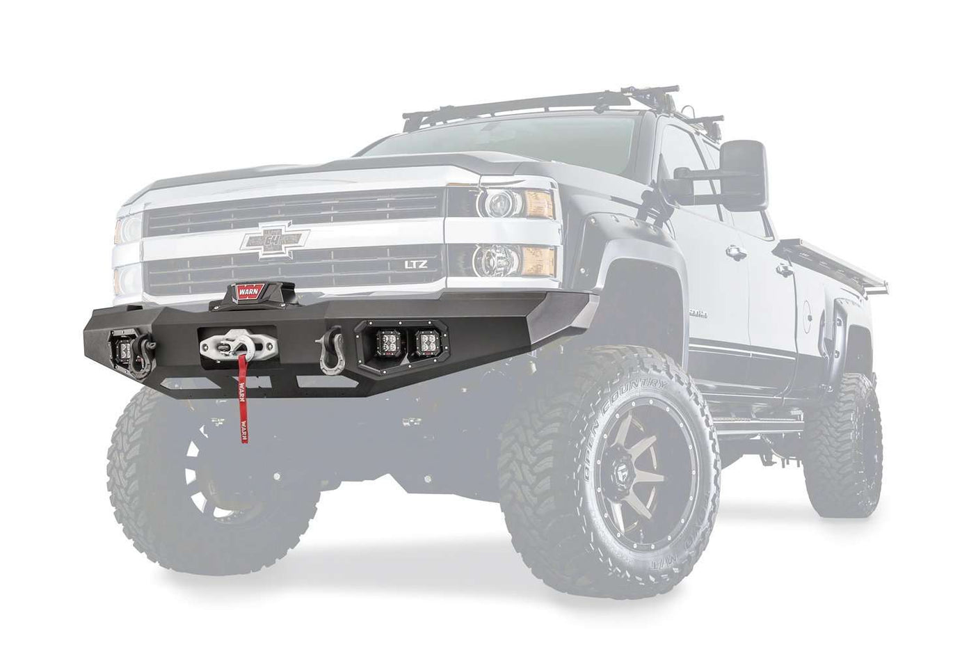 WARN Ascent 100921 2015-2019 Chevy Silverado 2500/3500 HD Front Winch Bumper - BumperStock