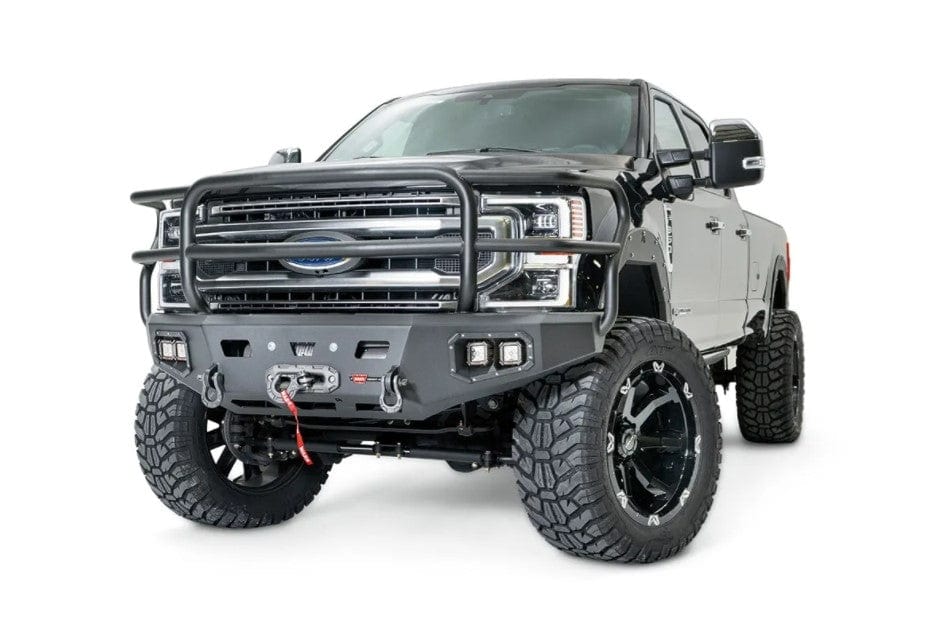 WARN Ascent HD 106914 2017 - 2022 Ford F250/F350 Super Duty Front Winch Bumper with Full Grille Guard - Rugged Truck Gear