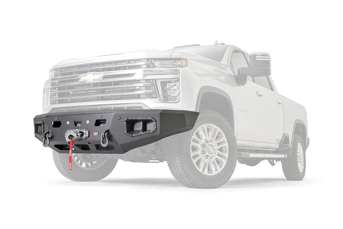 WARN Ascent HD 107004 2020 - 2023 Chevy Silverado 2500/3500 HD Front Winch Bumper with No Grille Guard - Rugged Truck Gear