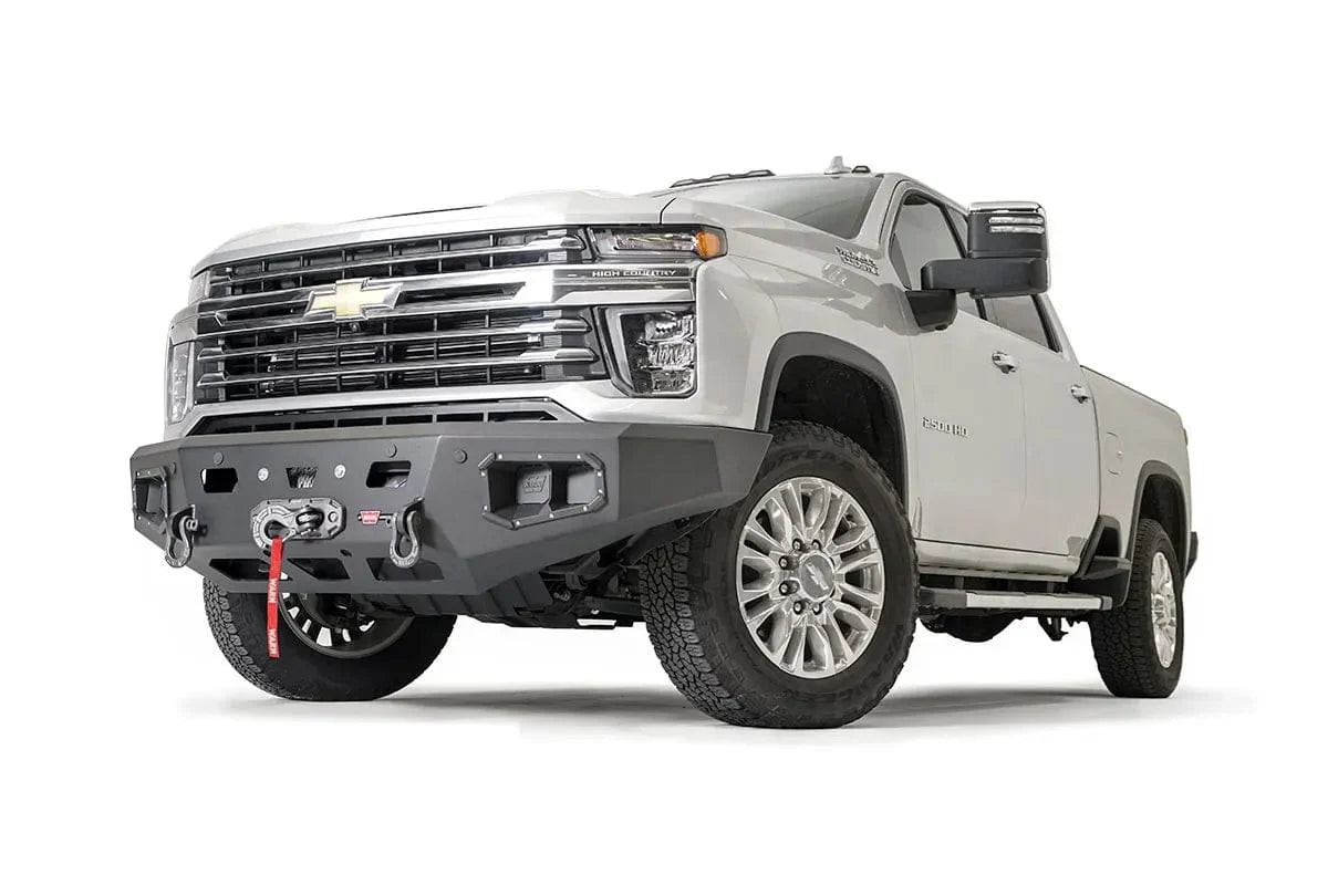 WARN Ascent HD 107004 2020 - 2023 Chevy Silverado 2500/3500 HD Front Winch Bumper with No Grille Guard - Rugged Truck Gear