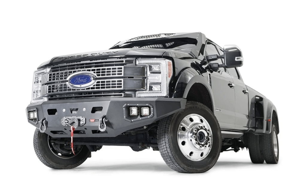 WARN Ascent HD 107181 2017 - 2022 Ford F450/F550 Super Duty Front Winch Bumper with No Grille Guard - Rugged Truck Gear
