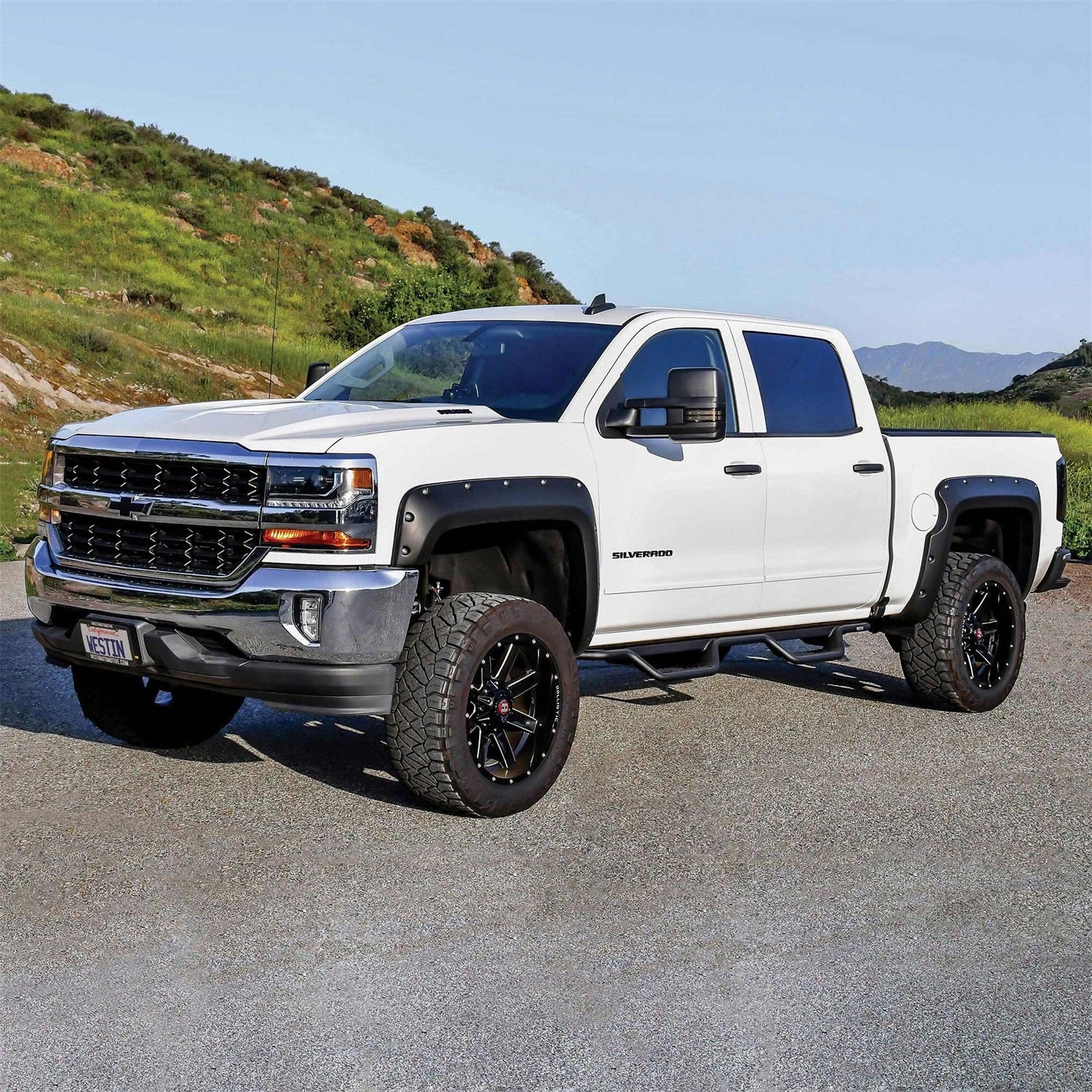 Westin 20 - 13725 2015 - 2019 GMC Sierra 2500/3500 HD Outlaw Drop Nerf Step Bars - 72 in. Long - Rugged Truck Gear