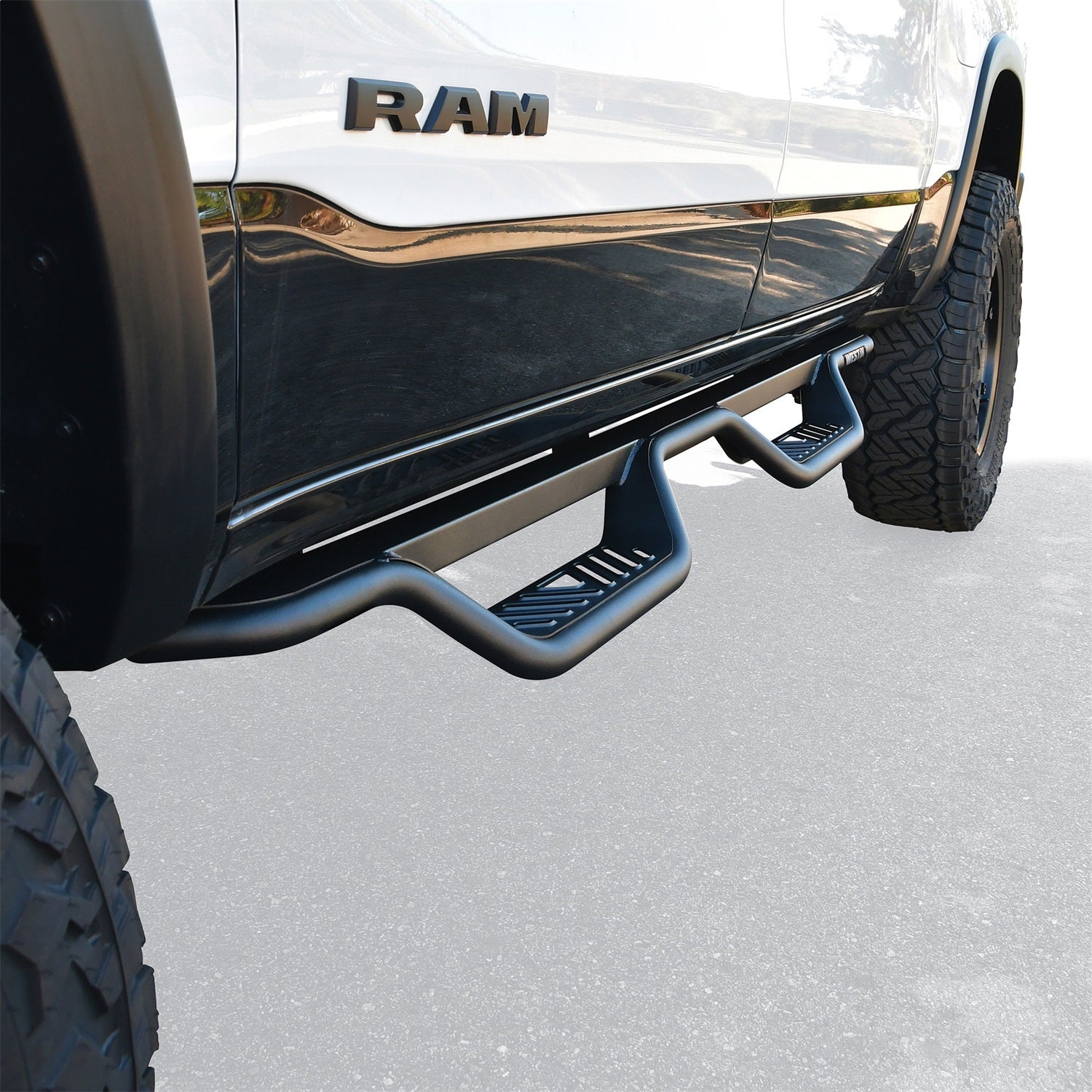 Westin 20 - 14085 2019 - 2024 Ram 1500 Outlaw Drop Nerf Step Bars - 72 in. Long - Rugged Truck Gear