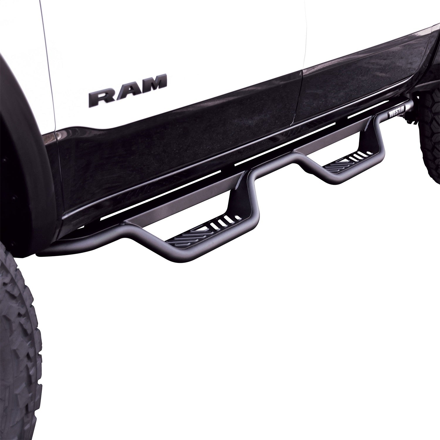 Westin 20 - 14085 2019 - 2024 Ram 1500 Outlaw Drop Nerf Step Bars - 72 in. Long - Rugged Truck Gear