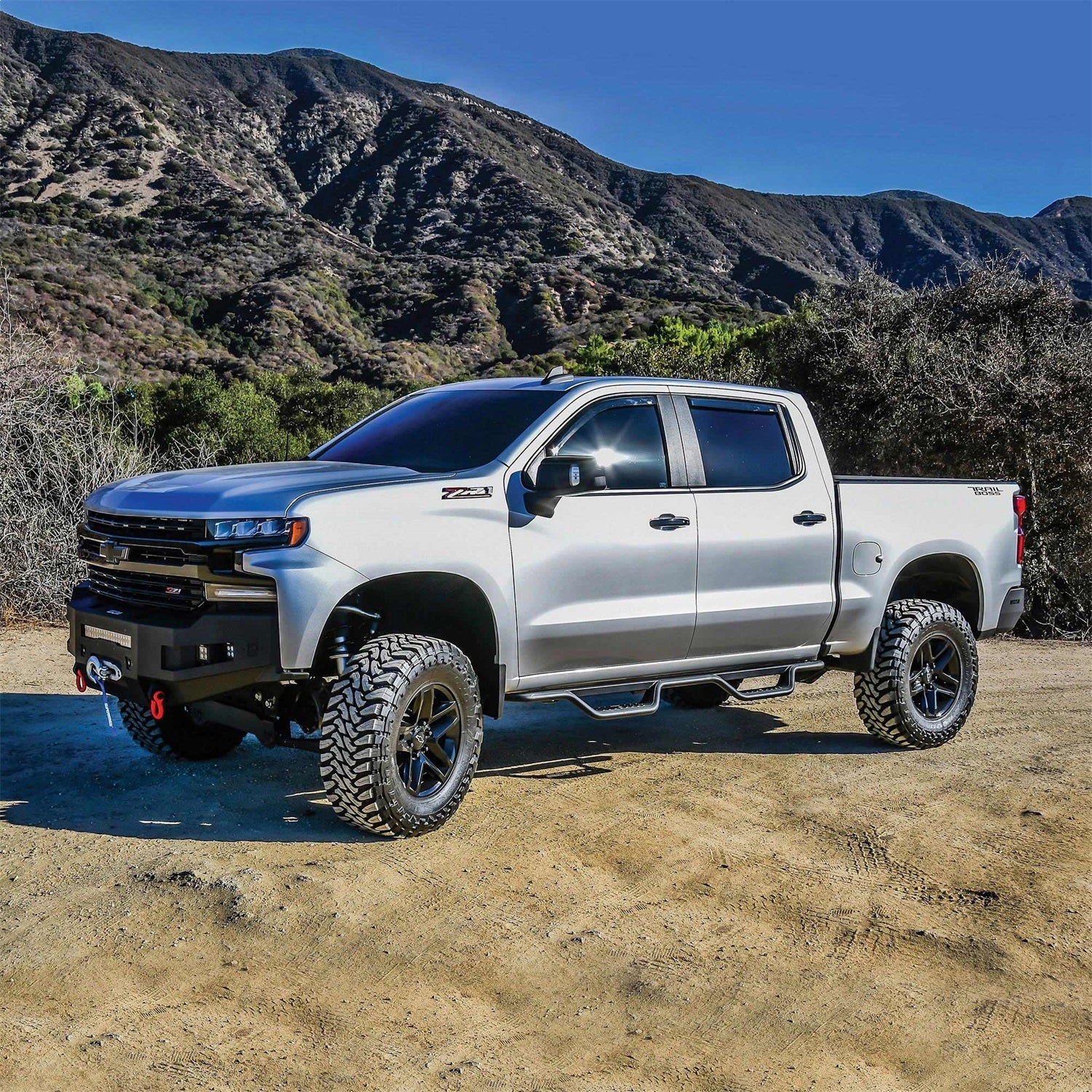 Westin 20 - 14135 2019 - 2024 Chevy Silverado 1500 Outlaw Drop Nerf Step Bars - 72 in. Long - Rugged Truck Gear