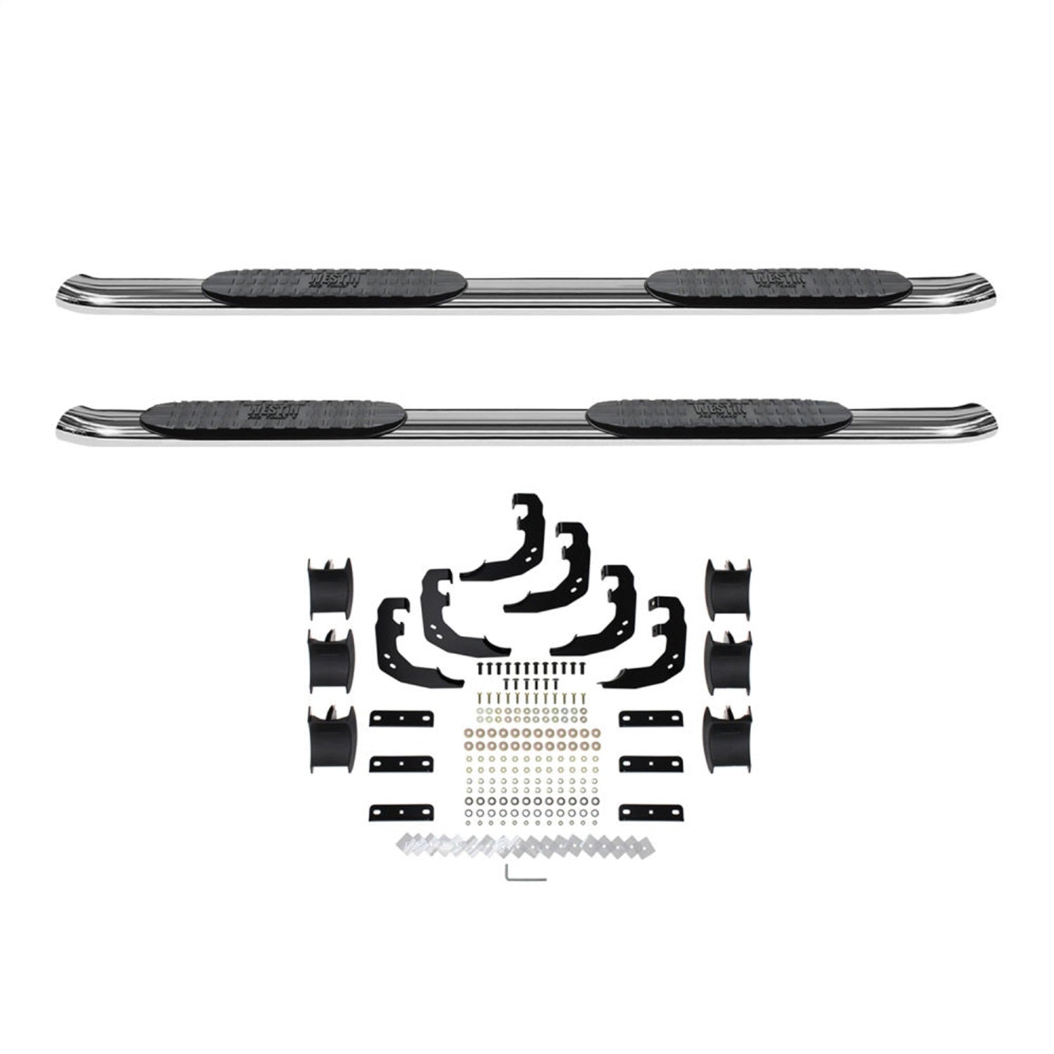 Westin 21 - 24080 2019 - 2024 Ram 1500 PRO TRAXX 4 in. Oval Nerf Step Bars - 72 in. Long - Rugged Truck Gear