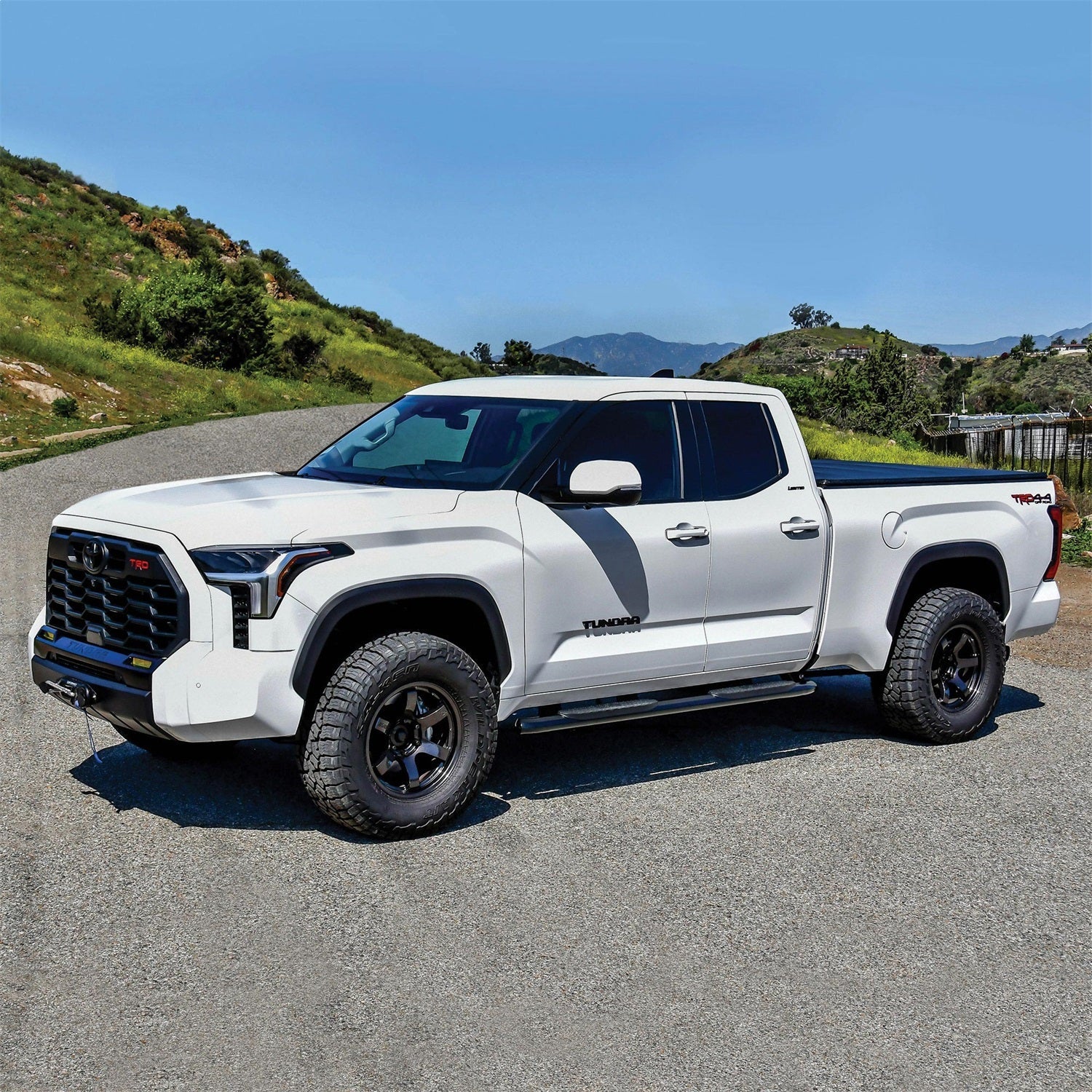 Westin 21 - 24225 2022 - 2024 Toyota Tundra PRO TRAXX 4 in. Oval Nerf Step Bars - 85 in. Long - Rugged Truck Gear