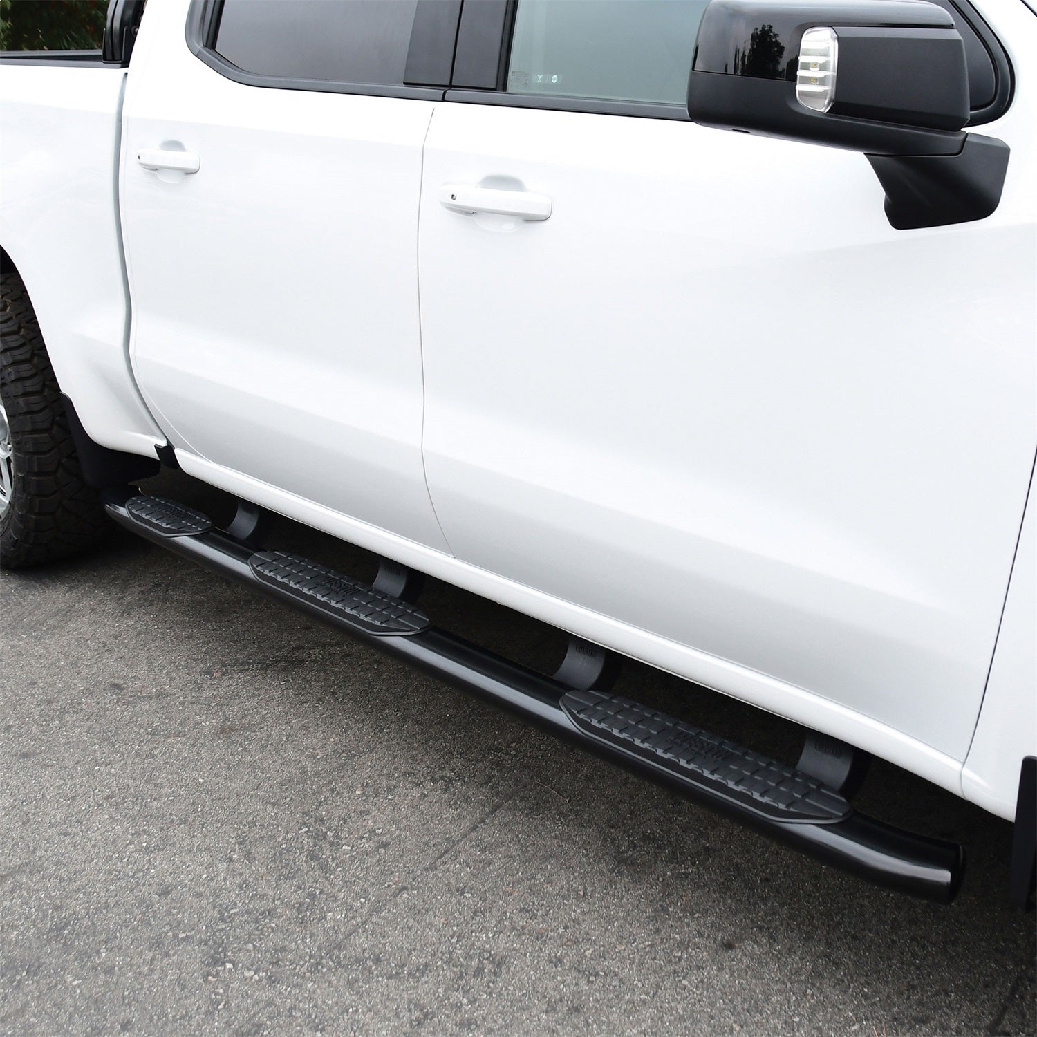 Westin 21 - 534685 2019 - 2024 Chevy Silverado 1500 PRO TRAXX 5 in. Oval Wheel - to - Wheel Nerf Step Bars - 72 in. Long - Rugged Truck Gear