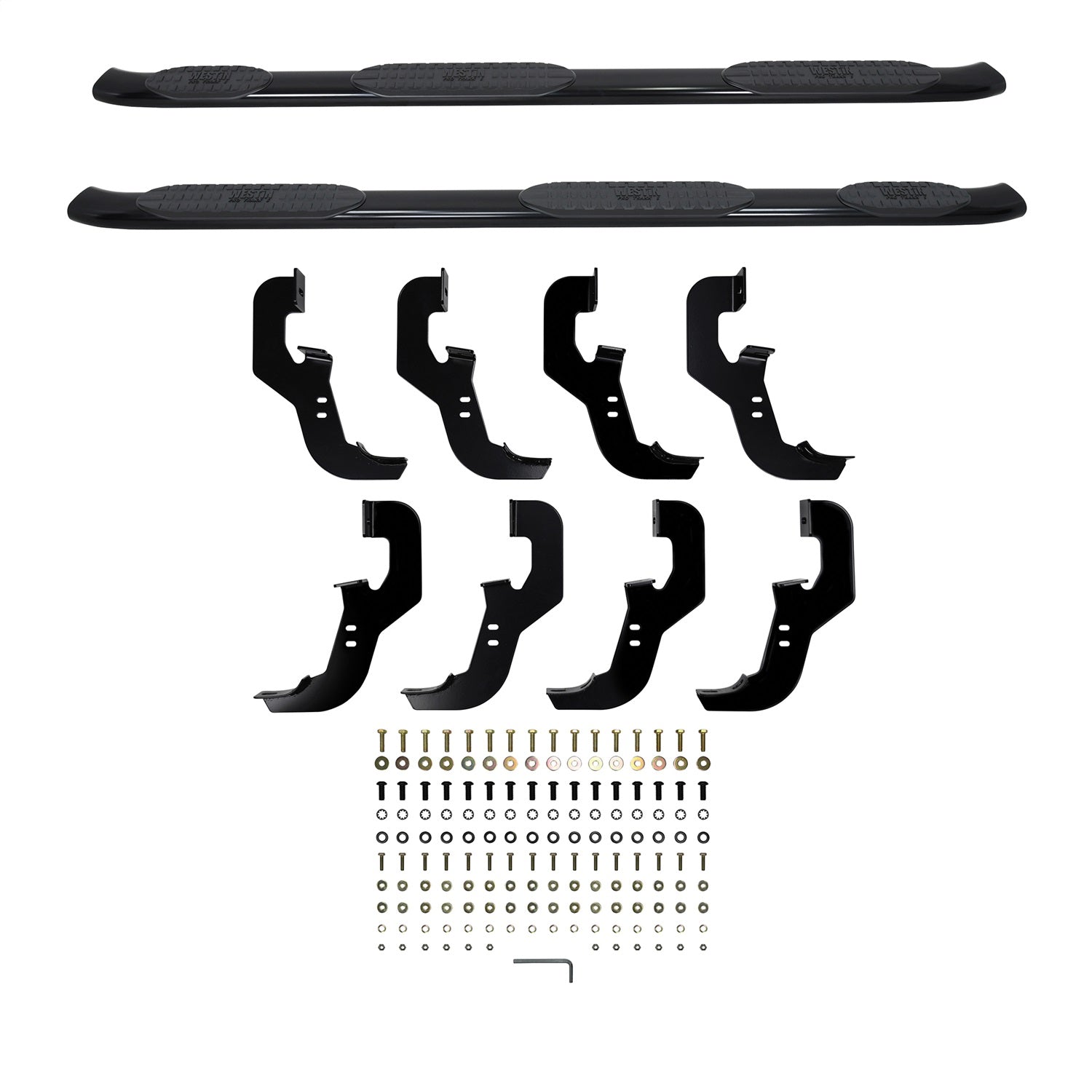 Westin 21 - 534685 2019 - 2024 Chevy Silverado 1500 PRO TRAXX 5 in. Oval Wheel - to - Wheel Nerf Step Bars - 72 in. Long - Rugged Truck Gear