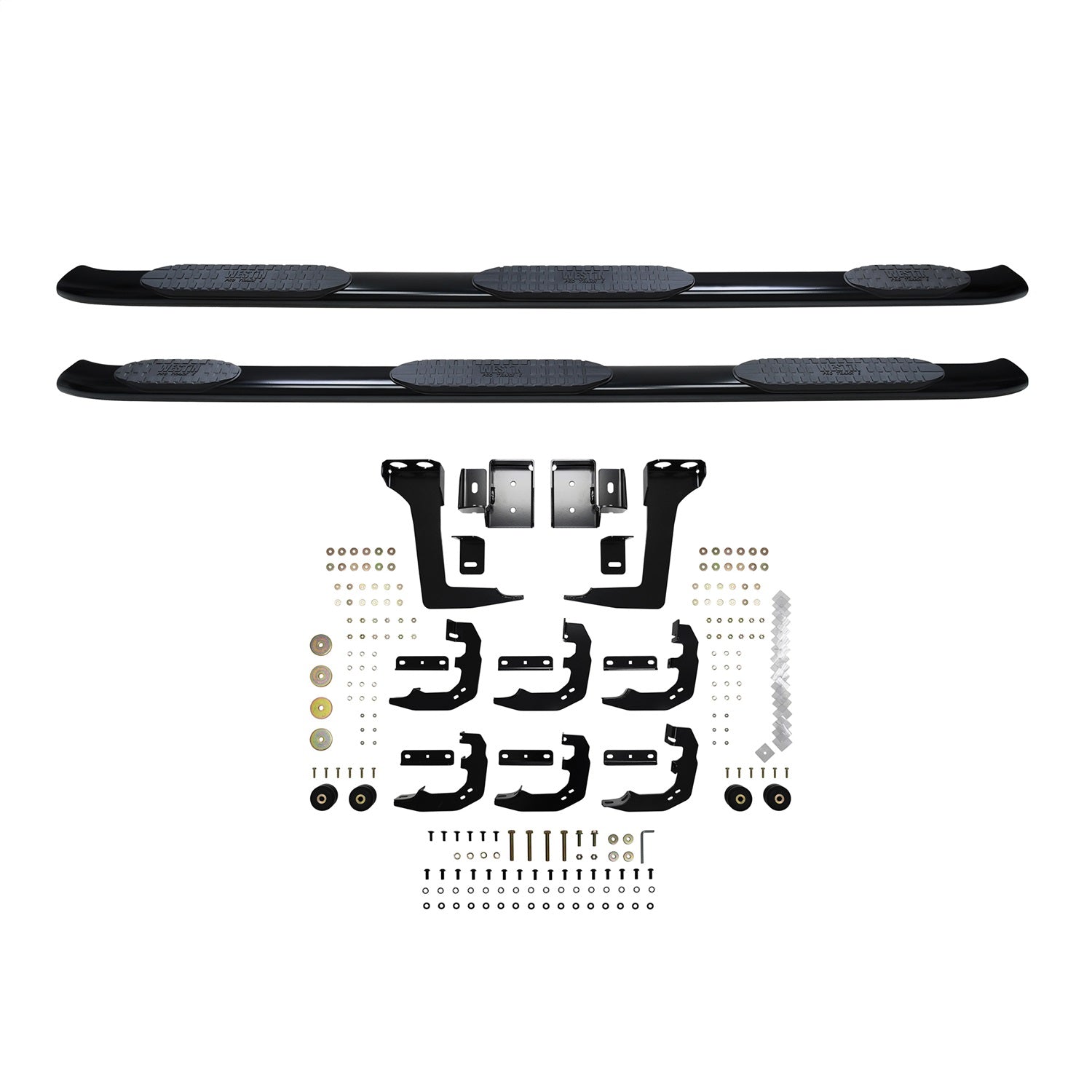 Westin 21 - 534725 2019 - 2024 Ram 1500 PRO TRAXX 5 in. Oval Wheel - to - Wheel Nerf Step Bars - 72 in. Long - Rugged Truck Gear
