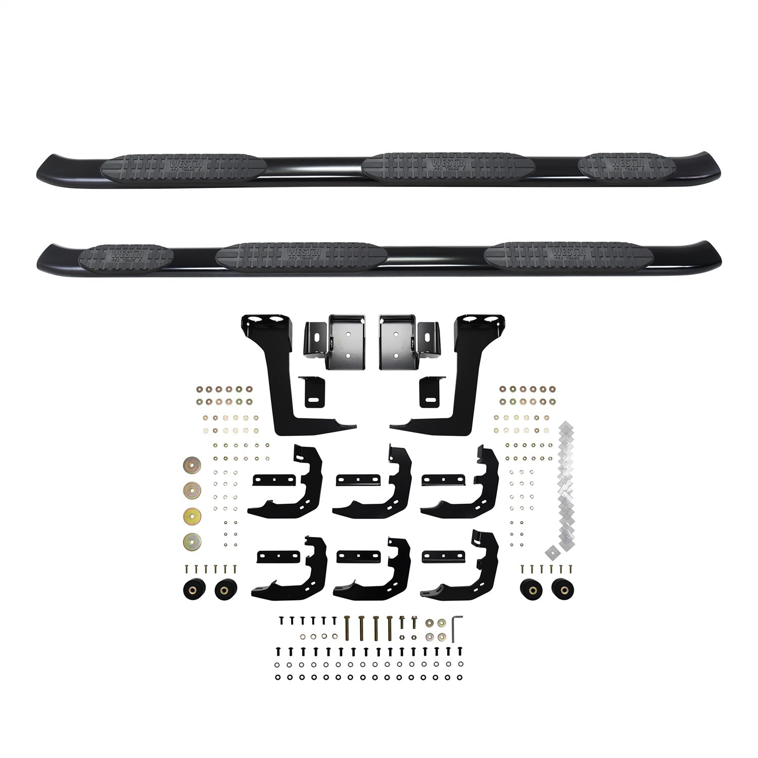 Westin 21 - 534735 2019 - 2024 Ram 1500 PRO TRAXX 5 in. Oval Wheel - to - Wheel Nerf Step Bars - 72 in. Long - Rugged Truck Gear
