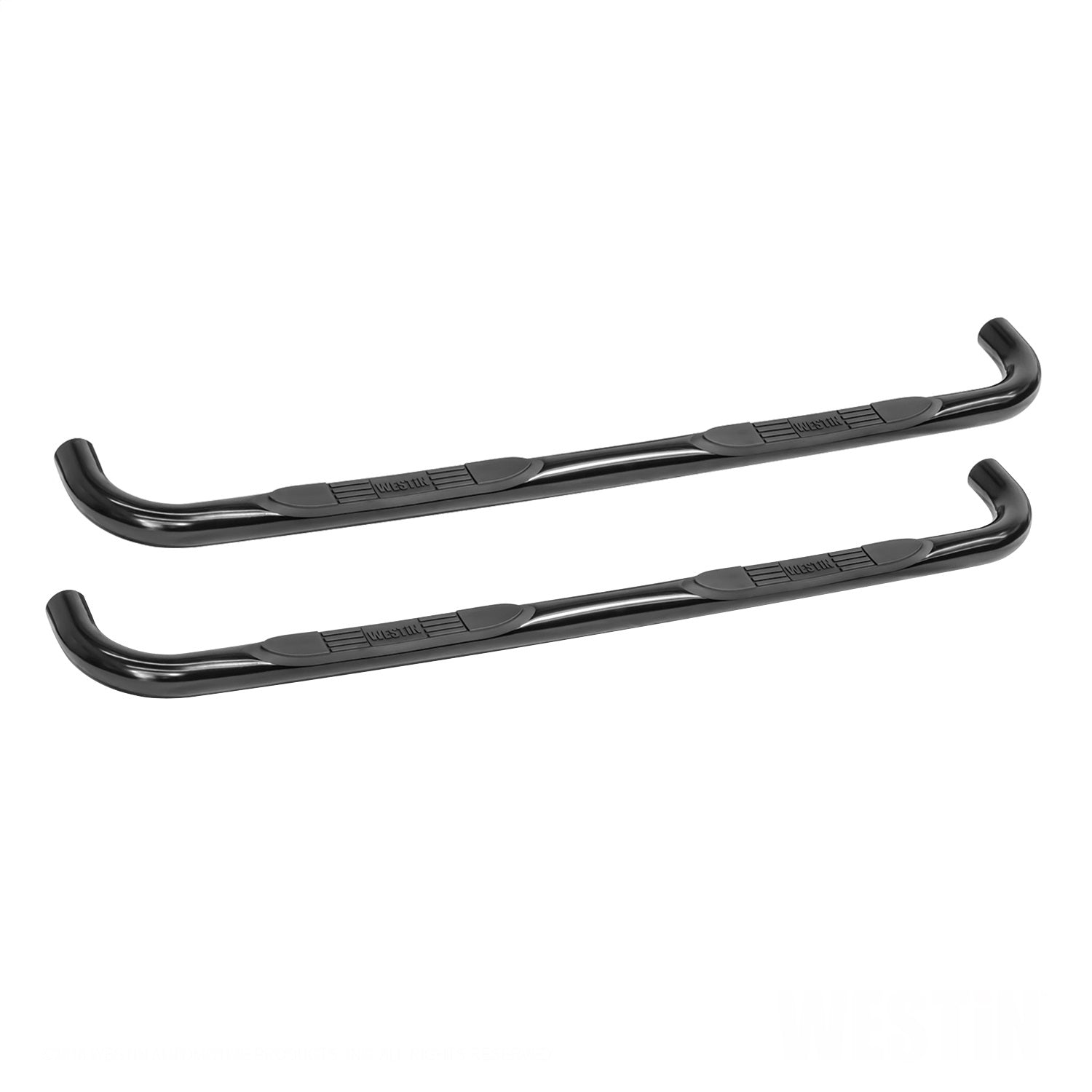 Westin 23 - 0535 1980 - 1996 Ford F150 E - Series 3 in. Round Nerf Step Bars - Single Step Pad - Rugged Truck Gear
