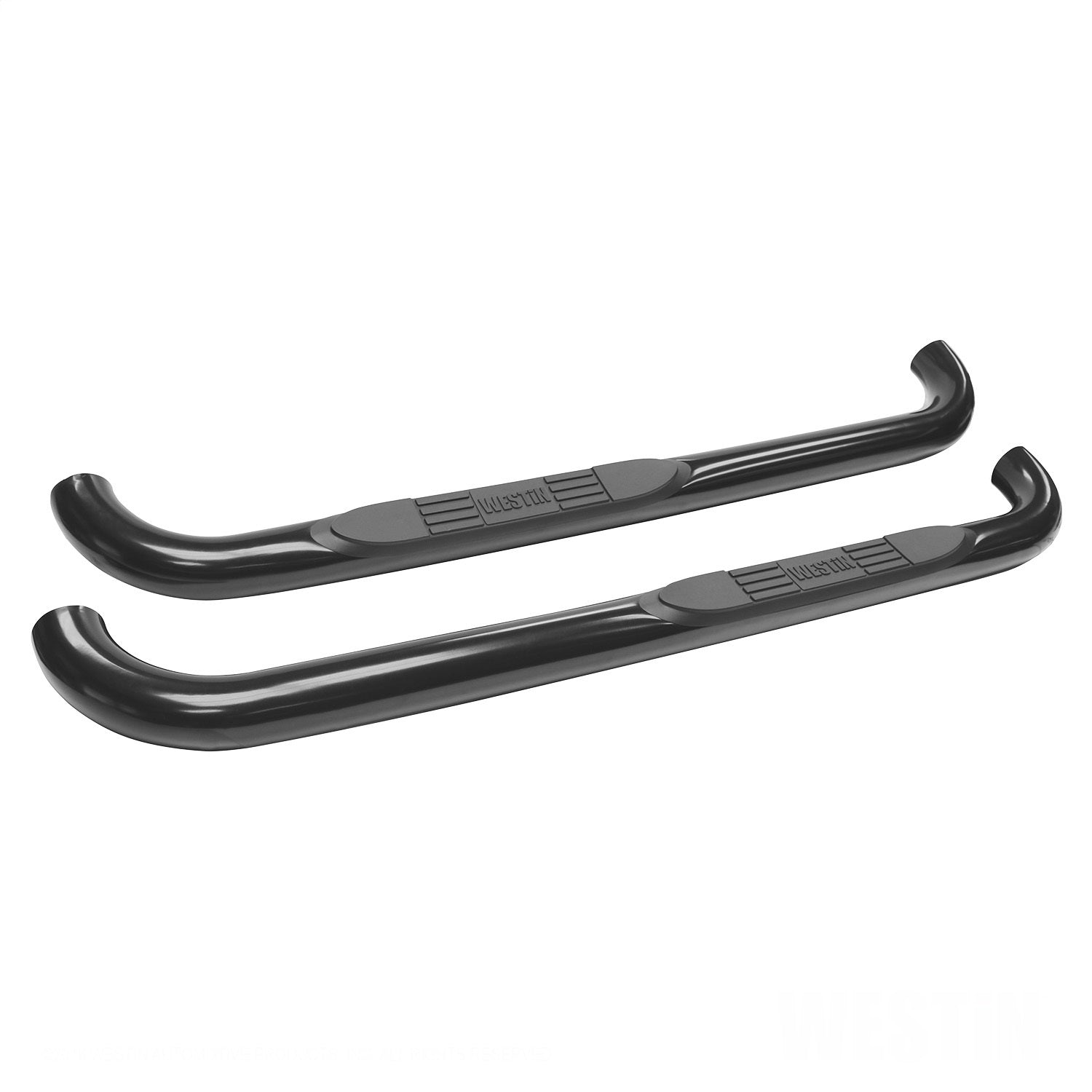 Westin 23 - 1405 1999 - 2013 Chevy Silverado 1500 E - Series 3 in. Round Nerf Step Bars - Single Step Pad - 72 in. Long - Rugged Truck Gear