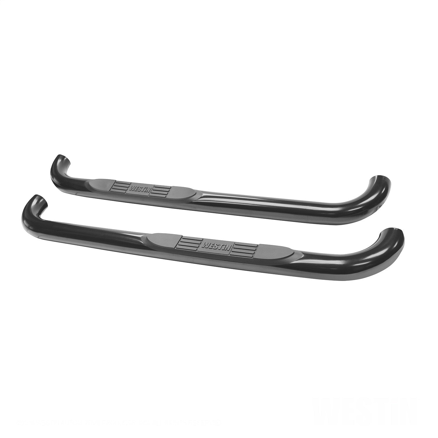 Westin 23 - 1405 1999 - 2013 Chevy Silverado 1500 E - Series 3 in. Round Nerf Step Bars - Single Step Pad - 72 in. Long - Rugged Truck Gear