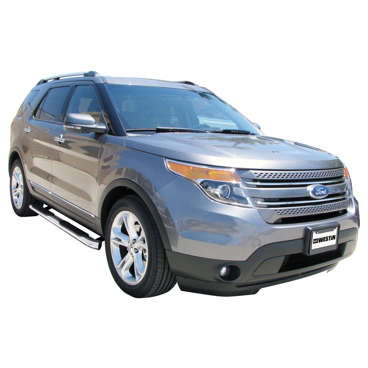 Westin 23 - 3600 2011 - 2019 Ford Explorer E - Series 3 in. Round Nerf Step Bars - Single Step Pad - 72 in. Long - Rugged Truck Gear