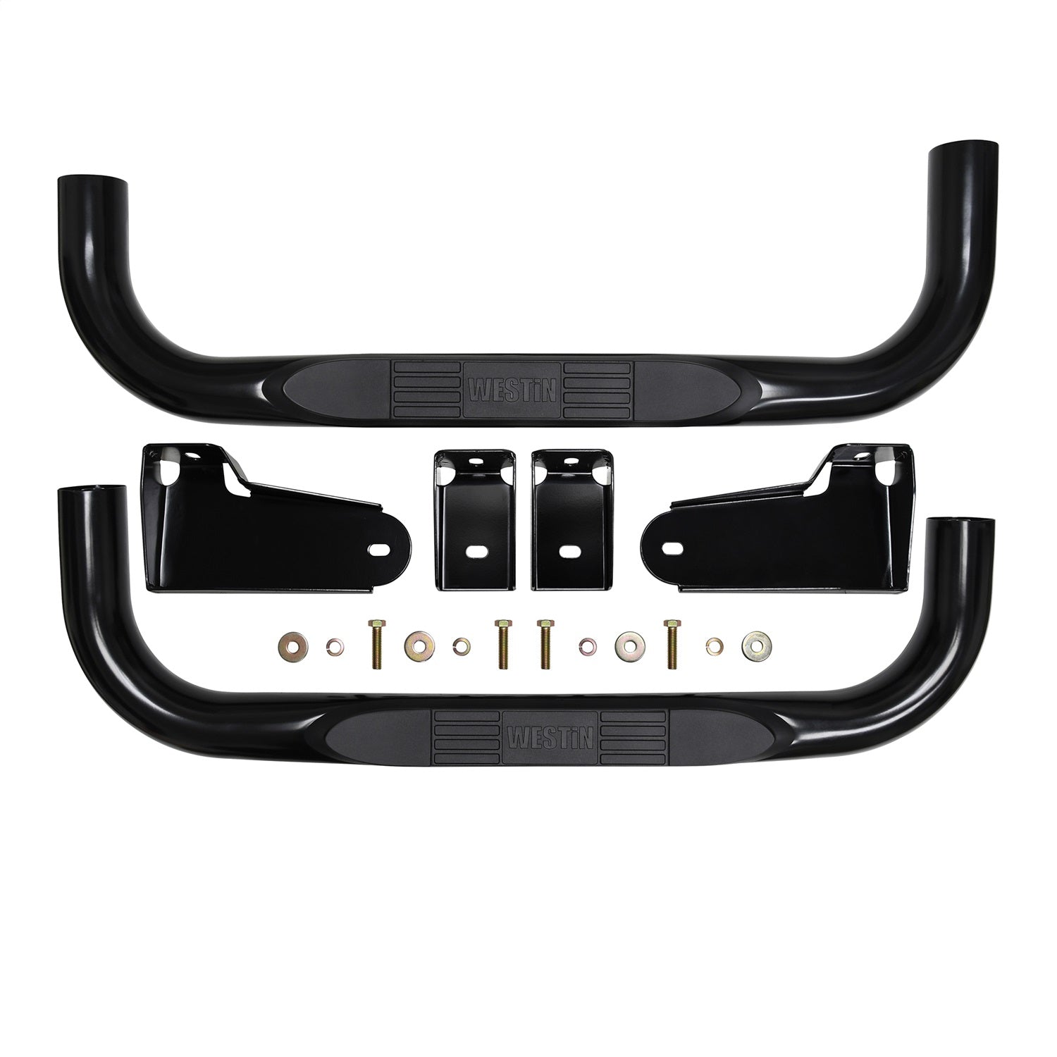 Westin 23 - 4115 2019 - 2024 GMC Sierra 1500 E - Series 3 in. Round Nerf Step Bars - 72 in. Long - Rugged Truck Gear