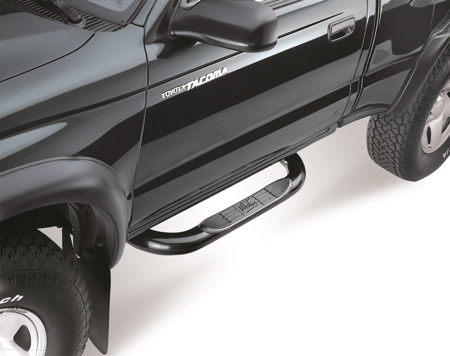 Westin 25 - 0835 1995 - 2004 Toyota Tacoma Signature 3 in. Round Nerf Step Bars - Single Step Pad - Rugged Truck Gear
