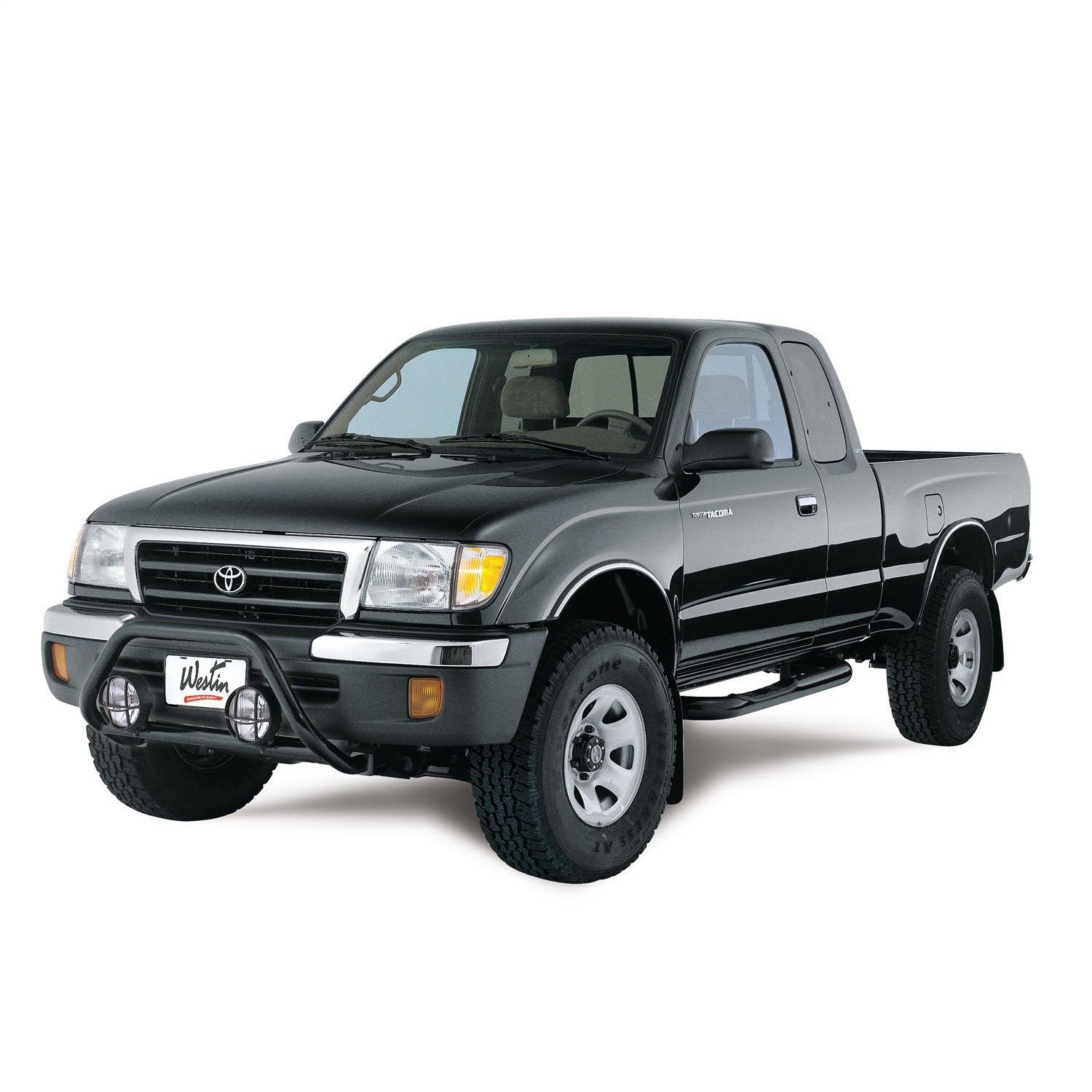 Westin 25 - 0835 1995 - 2004 Toyota Tacoma Signature 3 in. Round Nerf Step Bars - Single Step Pad - Rugged Truck Gear
