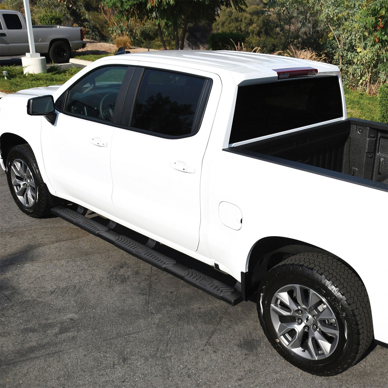 Westin 28 - 534685 2019 - 2023 GMC Sierra 1500 R5 M - Series 5 in. Wheel - to - Wheel Nerf Step Bars - 97 in. Long - Rugged Truck Gear