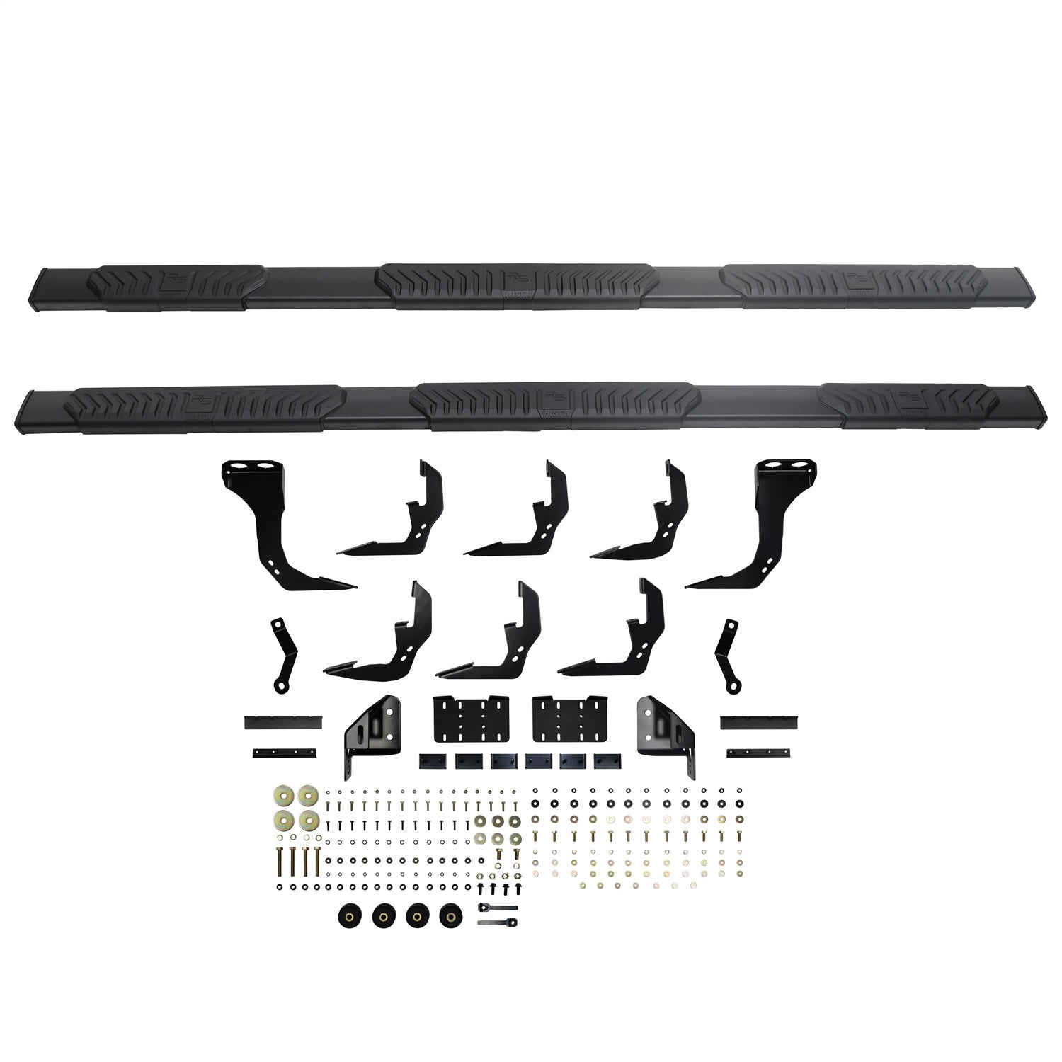 Westin 28 - 534695 2019 - 2023 GMC Sierra 1500 R5 M - Series 5 in. Wheel - to - Wheel Nerf Step Bars - 97 in. Long - Rugged Truck Gear
