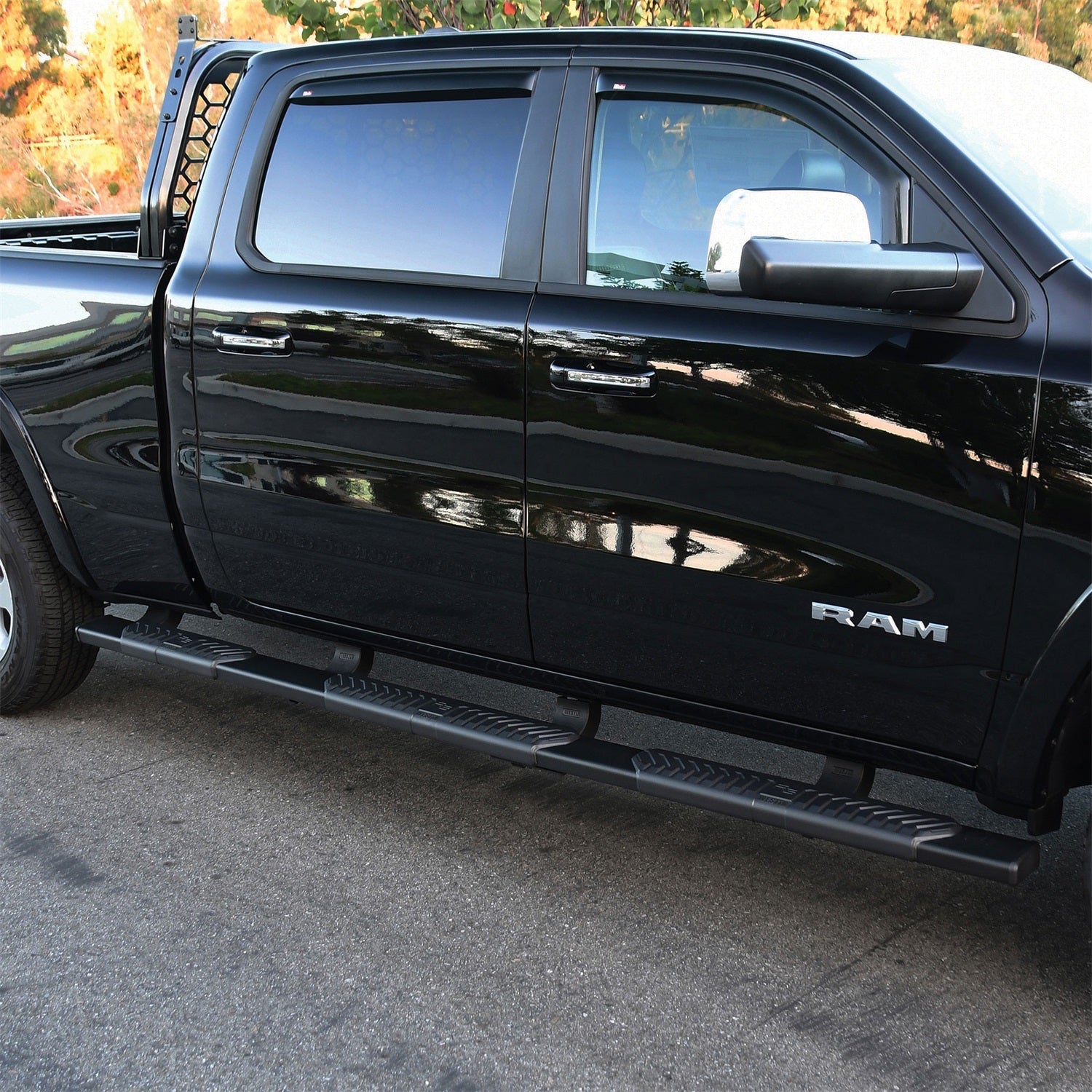 Westin 28 - 534705 2019 - 2023 Dodge Ram 1500 R5 M - Series 5 in. Wheel - to - Wheel Nerf Step Bars - 72 in. Long - Rugged Truck Gear