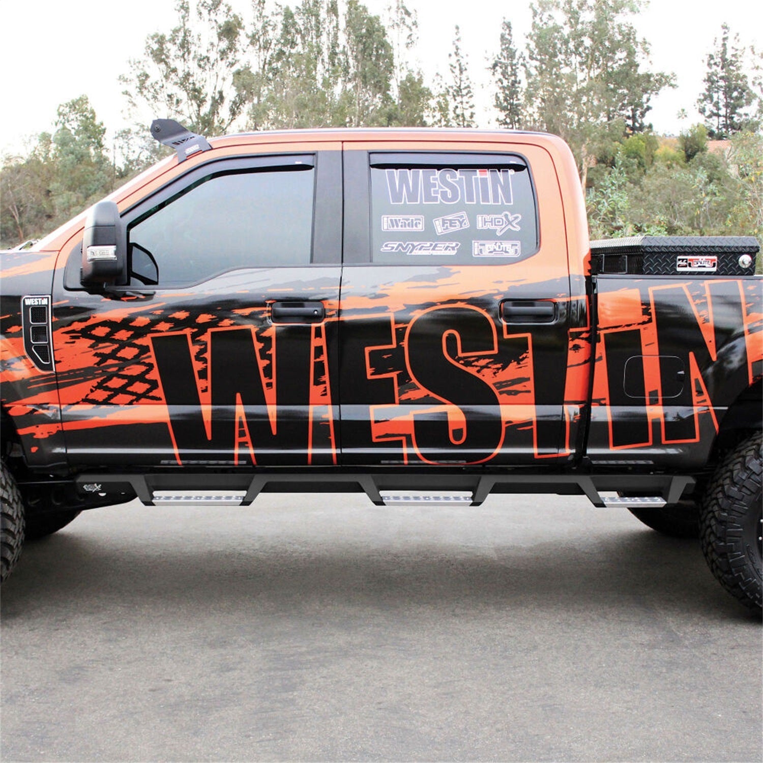 Westin 56 - 5340252 2017 - 2022 Ford F250/F350 Super Duty HDX Stainless Drop Wheel - to - Wheel Nerf Step Bars - Rugged Truck Gear
