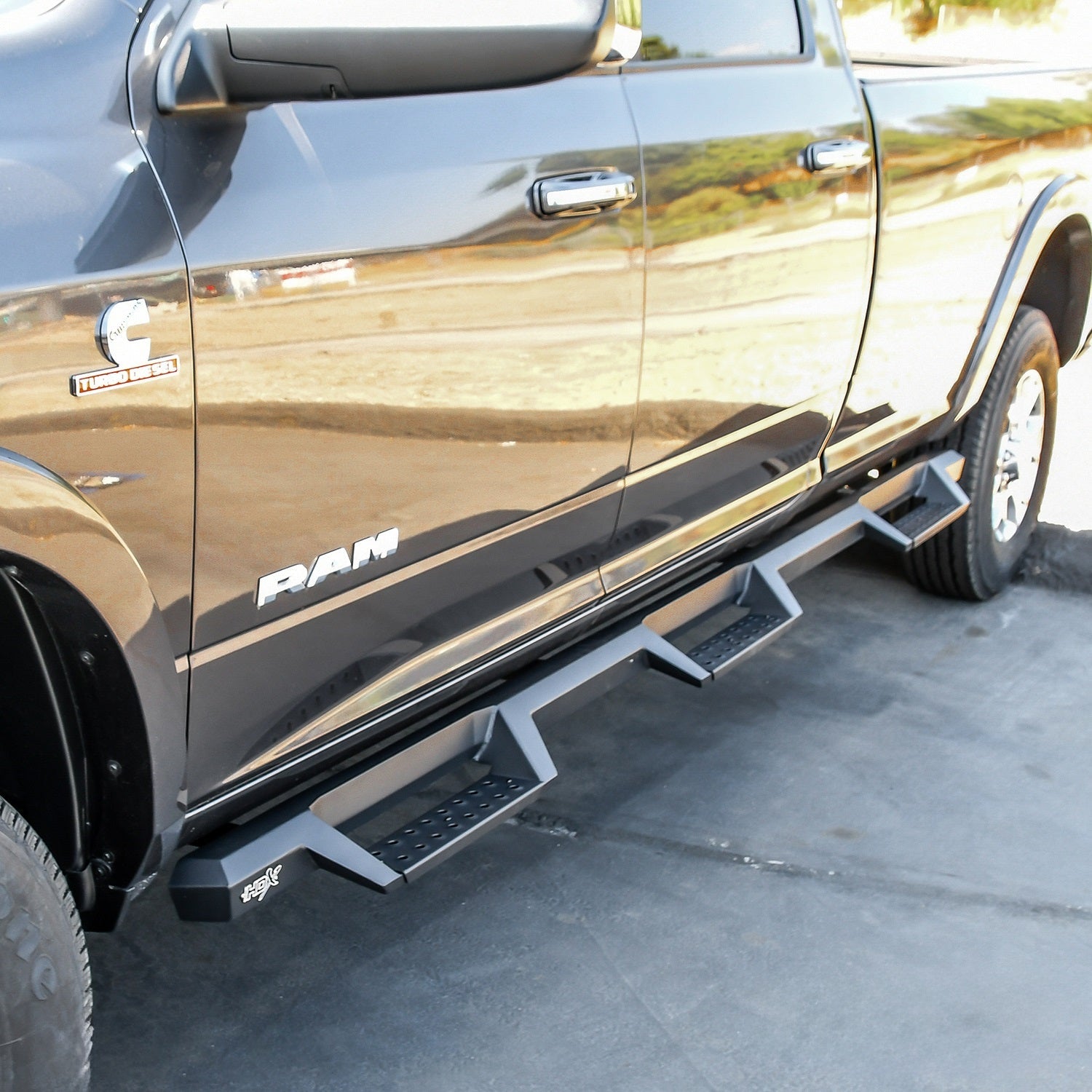 Westin 56 - 534345 2019 - 2023 Dodge Ram 2500/3500 HDX Drop Wheel - to - Wheel Nerf Step Bars - Rugged Truck Gear
