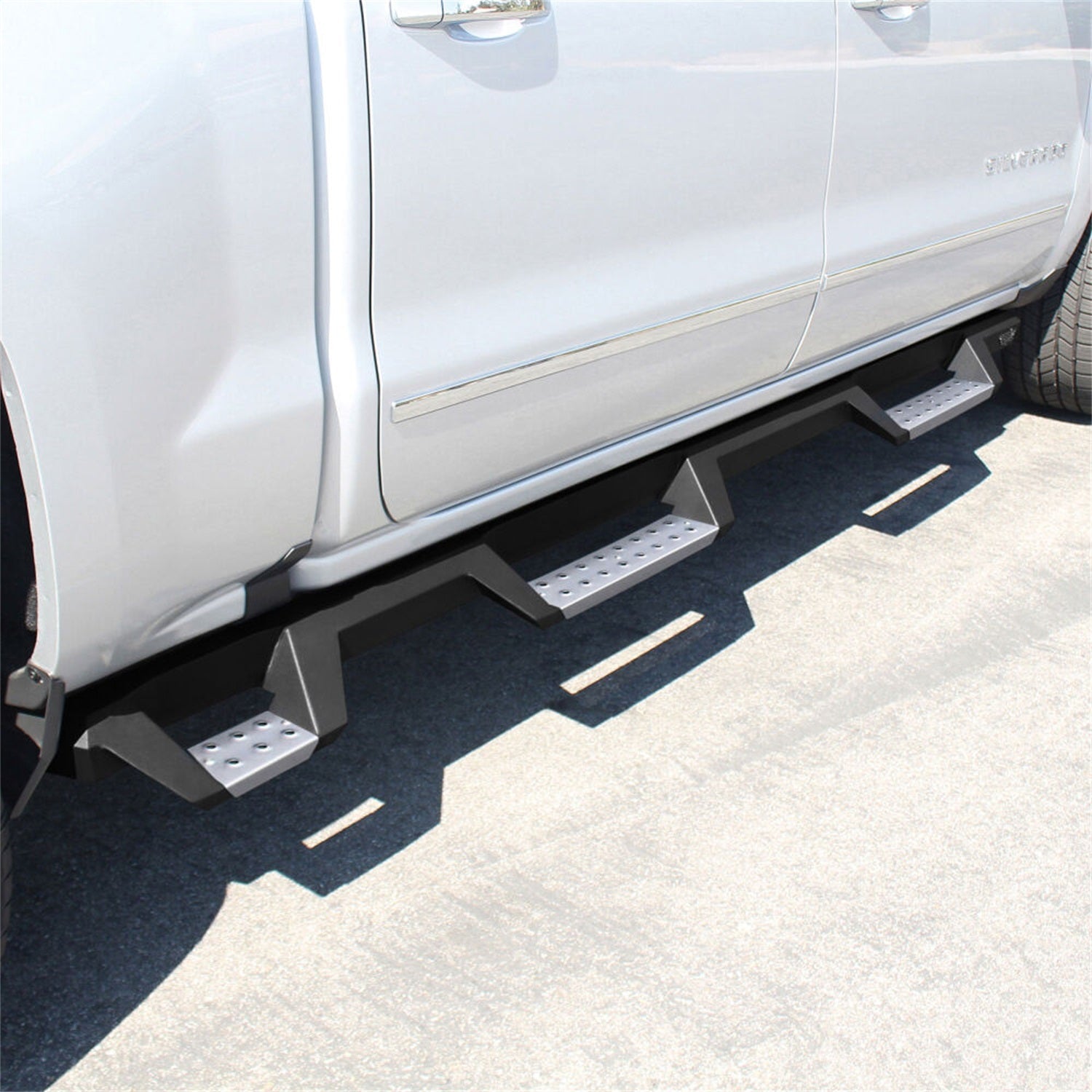 Westin 56 - 5345652 2007 - 2018 GMC Sierra 1500 HDX Stainless Drop Wheel - to - Wheel Nerf Step Bars - 80 in. Long - Rugged Truck Gear