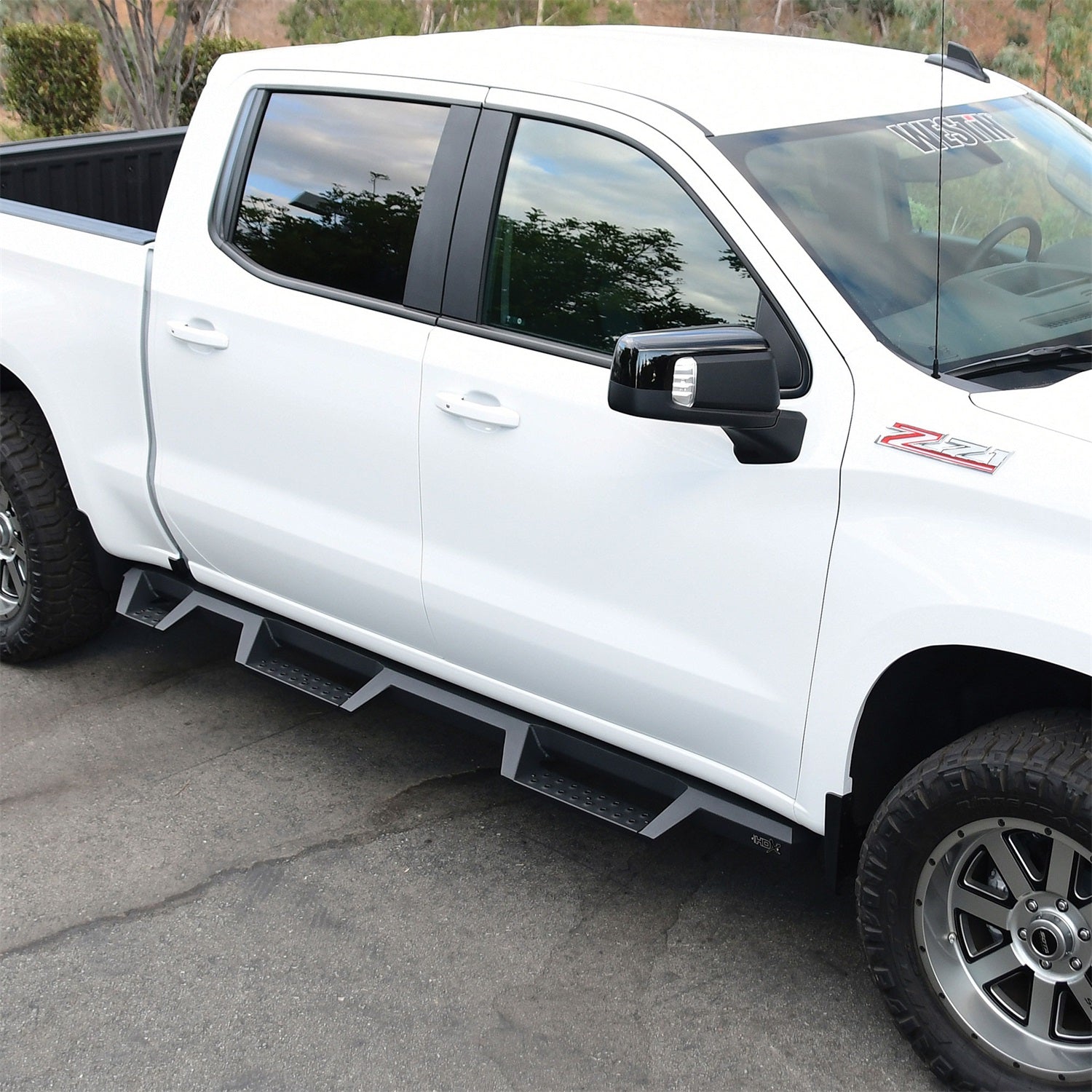 Westin 56 - 534685 2019 - 2023 GMC Sierra 1500 HDX Drop Wheel - to - Wheel Nerf Step Bars - 72 in. Long - Rugged Truck Gear