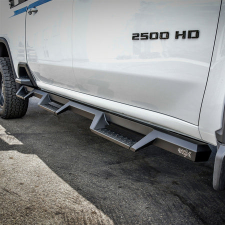 Westin 56 - 534765 2020 - 2023 Chevy Silverado 2500/3500 HD HDX Drop Wheel - to - Wheel Nerf Step Bars - 72 in. Long - Rugged Truck Gear
