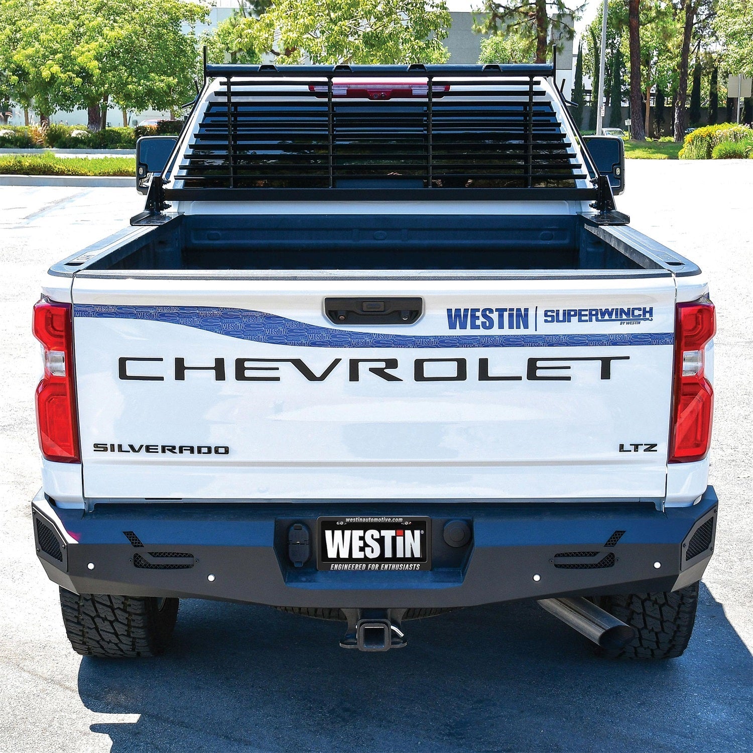 Westin 57 - 8025 1999 - 2023 GMC Sierra 2500/3500 HD HD Headache Rack - Black - Rugged Truck Gear