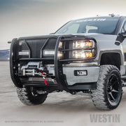 Westin 57 - 93685 Chevy Silverado 1500 2014 - 2015 HDX Winch Mount Grille Black - Rugged Truck Gear