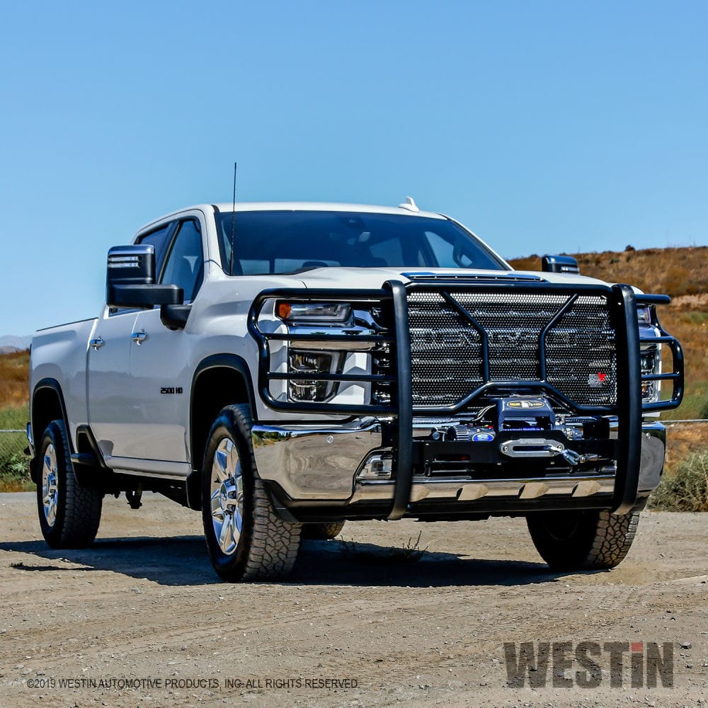 Westin 57 - 93995 2020 - 2024 Chevy Silverado 2500/3500 HD HDX Winch Mount Grille Guard - Rugged Truck Gear