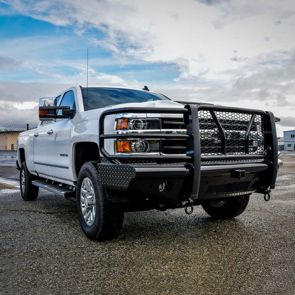 Westin 58 - 31155 Chevy Silverado 2500/3500 HD 2015 - 2019 HDX Bandit Front Bumper Non - Winch Black Finish - Rugged Truck Gear