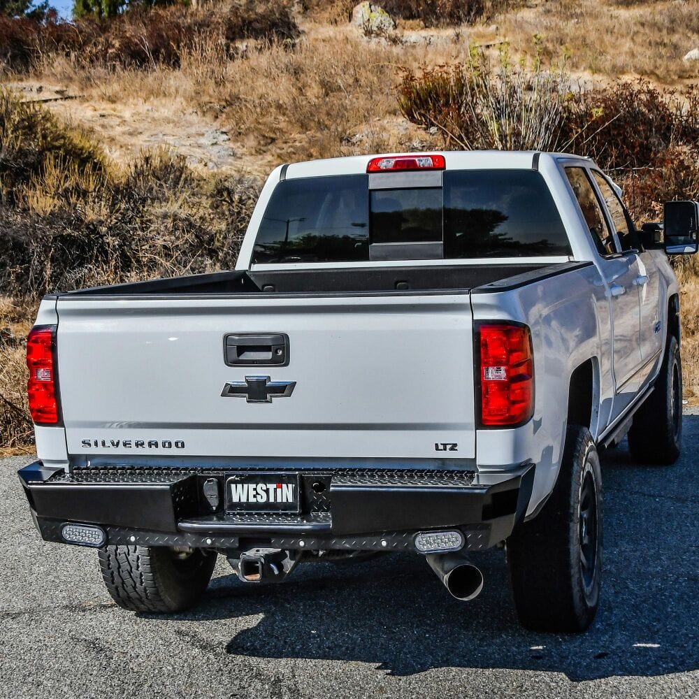 Westin 58 - 341155 Chevy Silverado 2500/3500 HD 2015 - 2019 HDX Bandit Rear Bumper Black Finish - Rugged Truck Gear