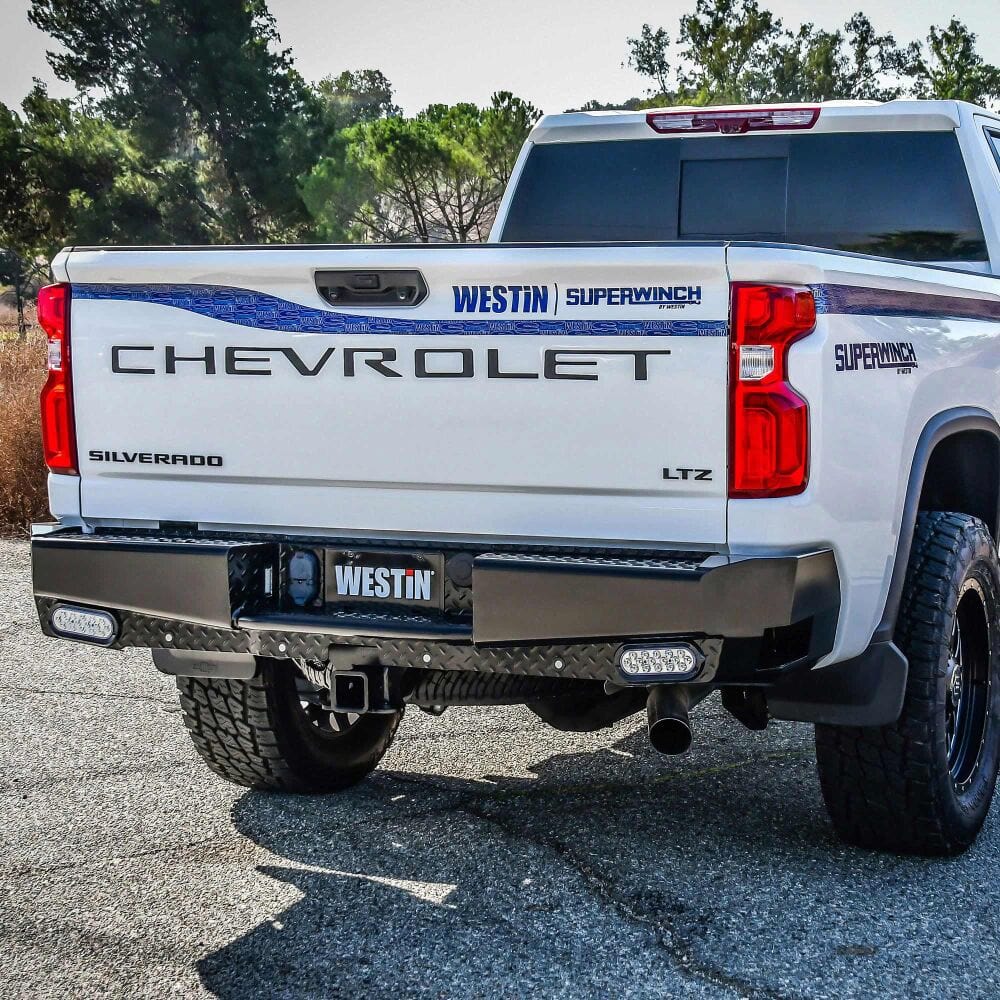Westin 58 - 341185 Chevy Silverado 1500 2019 - 2024 HDX Bandit Rear Bumper Black Finish - Rugged Truck Gear