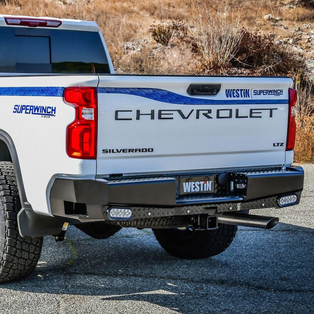 Westin 58 - 341185 Chevy Silverado 1500 2019 - 2024 HDX Bandit Rear Bumper Black Finish - Rugged Truck Gear