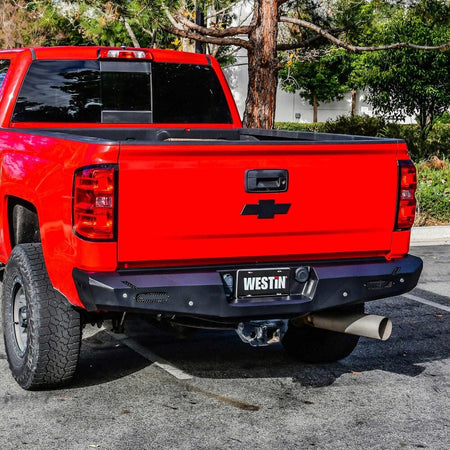 Westin 58 - 421005 GMC Sierra 1500 2014 - 2018 Pro - Series Rear Bumper Black Finish - Rugged Truck Gear