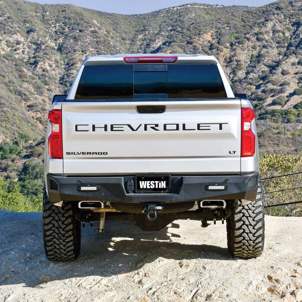 Westin 58 - 421215 GMC Sierra 1500 2019 - 2024 Pro - Series Rear Bumper Black Finish - Rugged Truck Gear