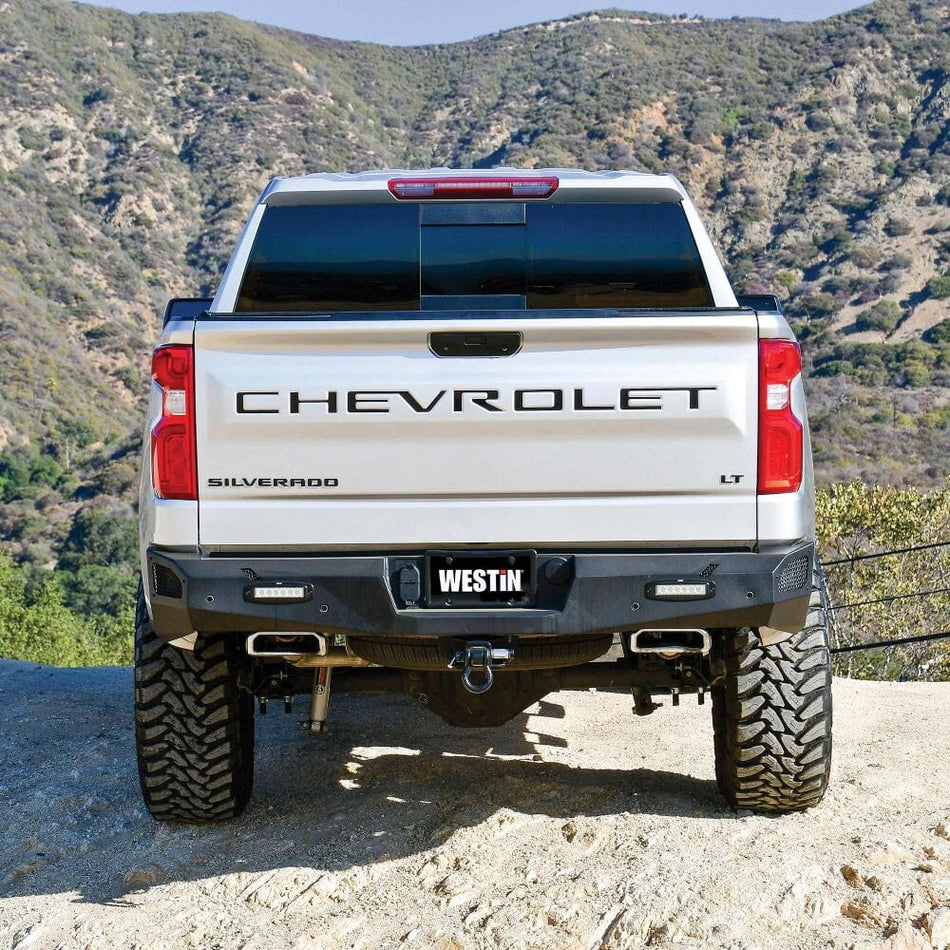 Westin 58 - 421215 GMC Sierra 1500 2019 - 2024 Pro - Series Rear Bumper Black Finish - Rugged Truck Gear