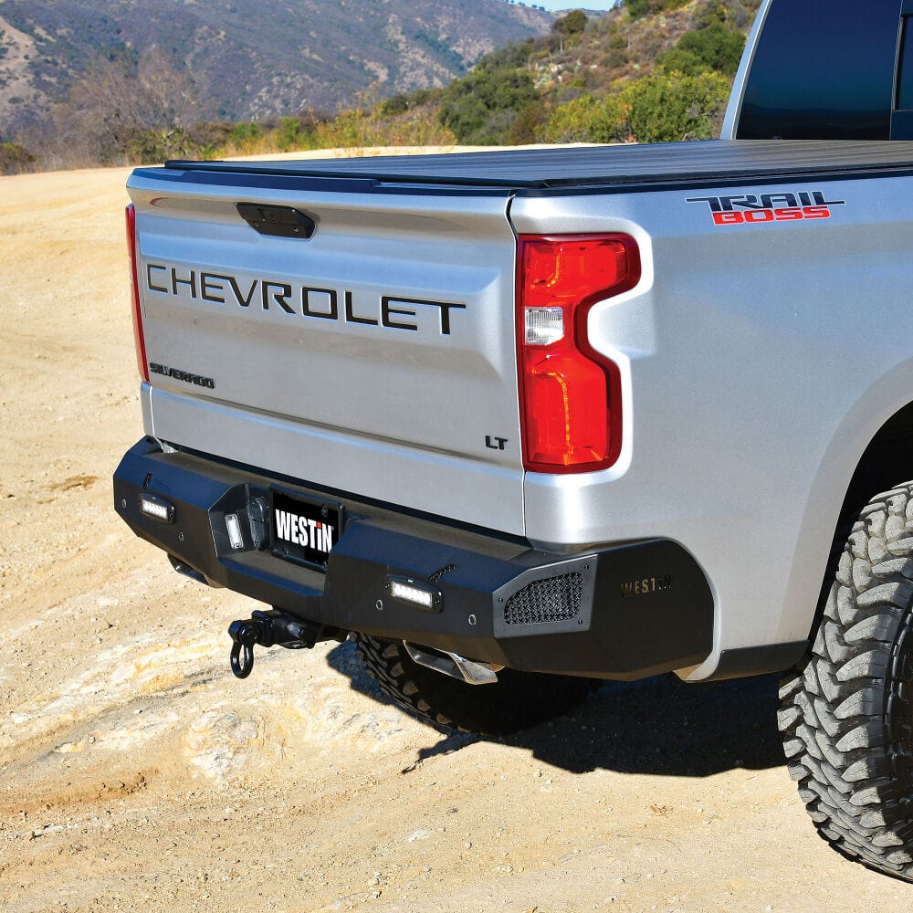 Westin 58 - 421215 GMC Sierra 1500 2019 - 2024 Pro - Series Rear Bumper Black Finish - Rugged Truck Gear