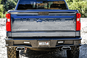 Westin 58-81215 Chevy Silverado 1500 2019-2022 Outlaw Rear Bumper Black Finish-BumperStock