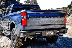 Westin 58-81215 Chevy Silverado 1500 2019-2022 Outlaw Rear Bumper Black Finish-BumperStock