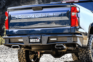 Westin 58-81215 Chevy Silverado 1500 2019-2022 Outlaw Rear Bumper Black Finish-BumperStock